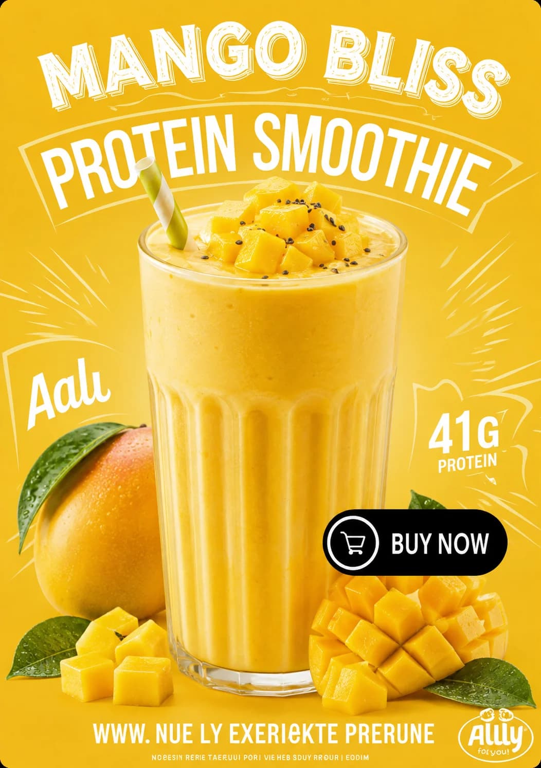 Mango Bliss protein smoothie glass
